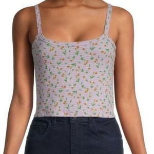 NWT Intimately FREE PEOPLE One of the girls Cami Lilac Tank Green/Brown Floral